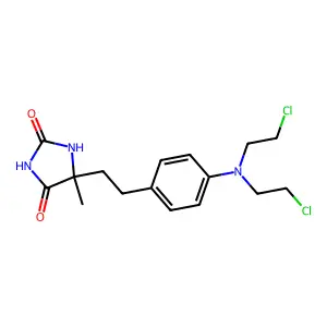 Hydantoin, 5-(p-(bis(2-chloroethyl)amino)phenethyl)-5-methyl- structure