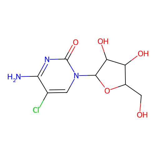 4-Amino-5-chloro-1-[3,4-dihydroxy-5-(hydroxymethyl)oxolan-2-yl]pyrimidin-2-one structure