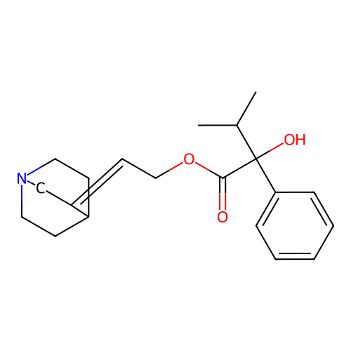 Mandelic acid, alpha-isopropyl-, 2-(3-quinuclidinylene)ethyl ester structure