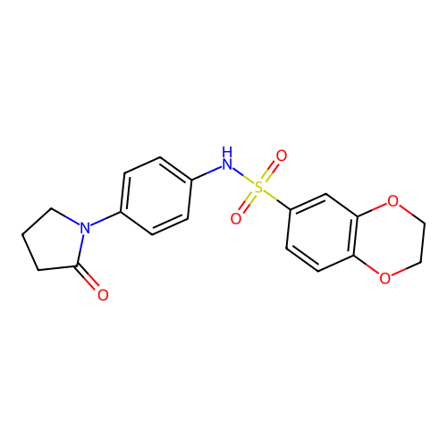 N-[4-(2-oxopyrrolidin-1-yl)phenyl]-2,3-dihydro-1,4-benzodioxine-6-sulfonamide structure