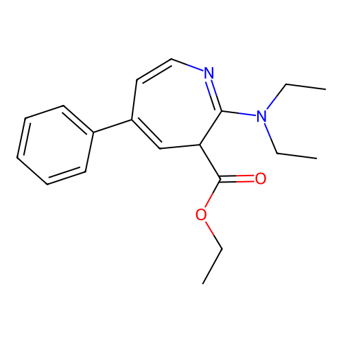 ethyl 2-(diethylamino)-5-phenyl-3H-azepine-3-carboxylate structure