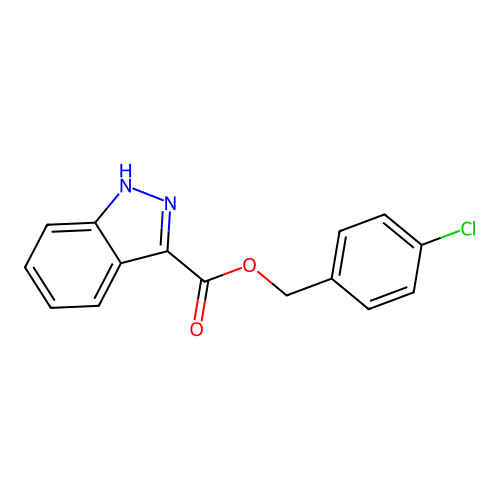 (4-chlorophenyl)methyl 1H-indazole-3-carboxylate structure