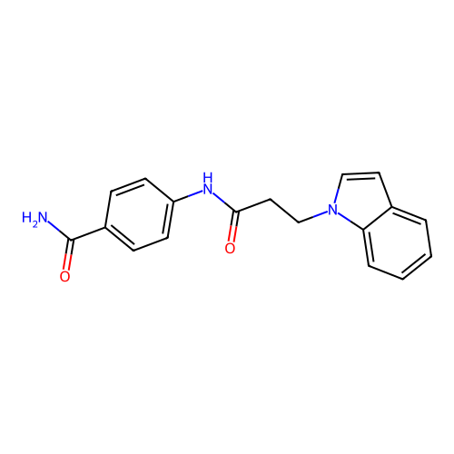 4-(3-(1H-indol-1-yl)propanamido)benzamide structure