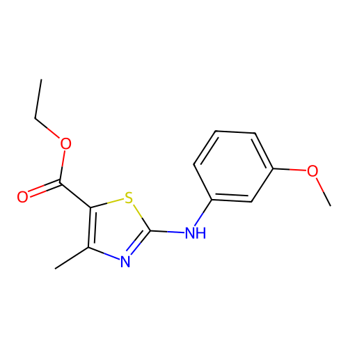 Ethyl 2-(3-methoxyanilino)-4-methyl-1,3-thiazole-5-carboxylate structure