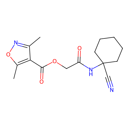 [2-[(1-Cyanocyclohexyl)amino]-2-oxoethyl] 3,5-dimethyl-1,2-oxazole-4-carboxylate structure