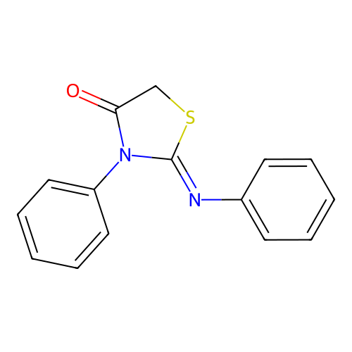 (2E)-3-phenyl-2-(phenylimino)-1,3-thiazolidin-4-one structure