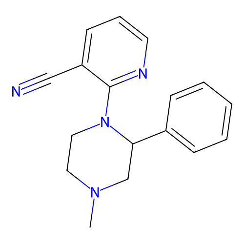 2-(4-Methyl-2-phenylpiperazin-1-yl)pyridine-3-carbonitrile structure