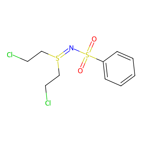 N-[bis(2-chloroethyl)-lambda4-sulfanylidene]benzenesulfonamide structure