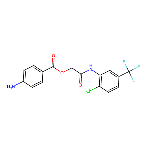 2-{[2-Chloro-5-(trifluoromethyl)phenyl]amino}-2-oxoethyl 4-aminobenzoate structure