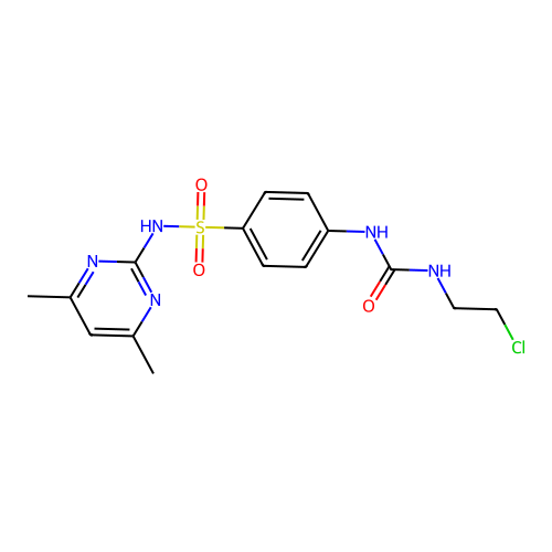 1-(2-Chloroethyl)-3-[4-[(4,6-dimethylpyrimidin-2-yl)sulfamoyl]phenyl]urea structure