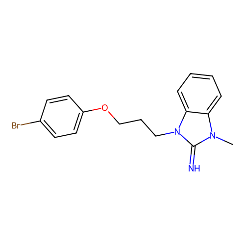 1-[3-(4-Bromophenoxy)propyl]-3-methylbenzimidazol-2-imine structure
