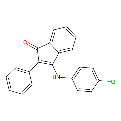 3-[(4-chlorophenyl)amino]-2-phenyl-1H-inden-1-one structure
