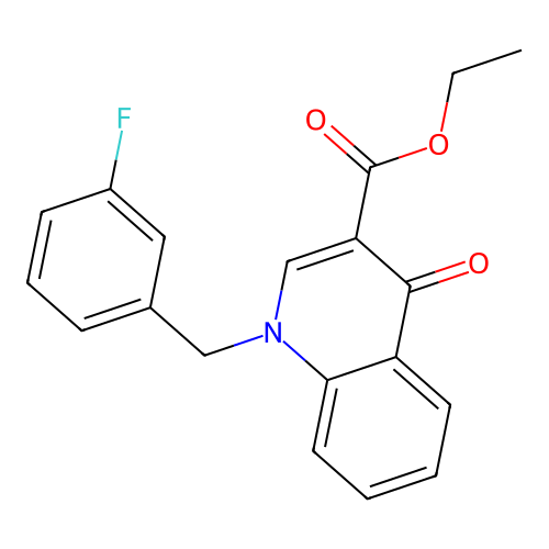 Ethyl 1-[(3-fluorophenyl)methyl]-4-oxoquinoline-3-carboxylate structure