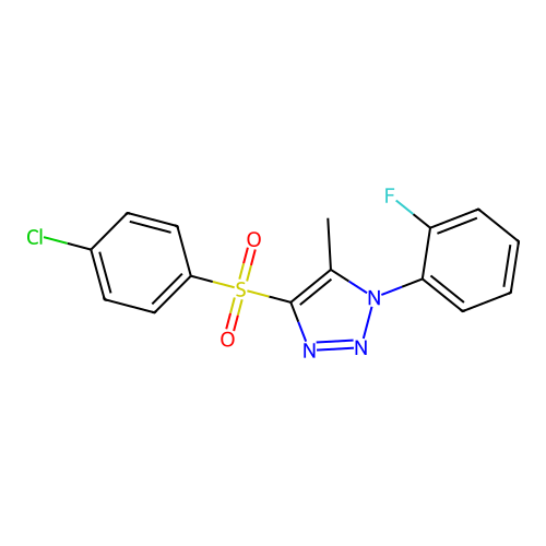 4-((4-chlorophenyl)sulfonyl)-1-(2-fluorophenyl)-5-methyl-1H-1,2,3-triazole structure