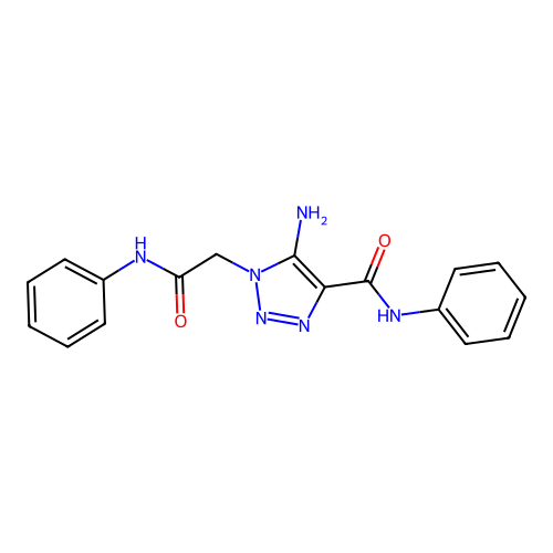 5-amino-N-phenyl-1-[(phenylcarbamoyl)methyl]-1H-1,2,3-triazole-4-carboxamide structure