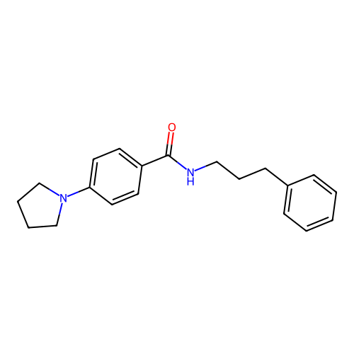 N-(3-phenylpropyl)-4-(pyrrolidin-1-yl)benzamide structure