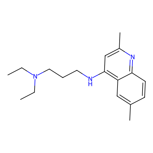 N-[3-(diethylamino)propyl]-N-(2,6-dimethylquinolin-4-yl)amine structure