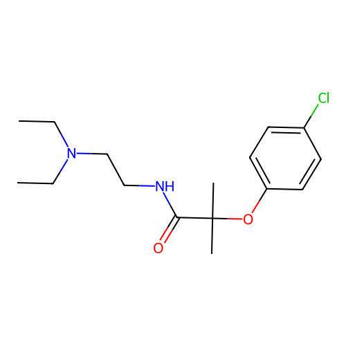 Propionamide, 2-(p-chlorophenoxy)-N-(2-(diethylamino)ethyl)-2-methyl- structure