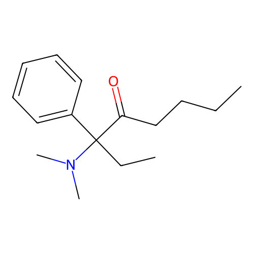 3-(Dimethylamino)-3-phenyloctan-4-one structure