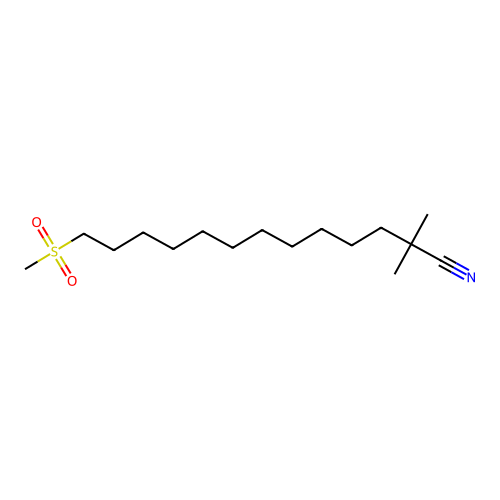 2,2-Dimethyl-13-methylsulfonyltridecanenitrile structure