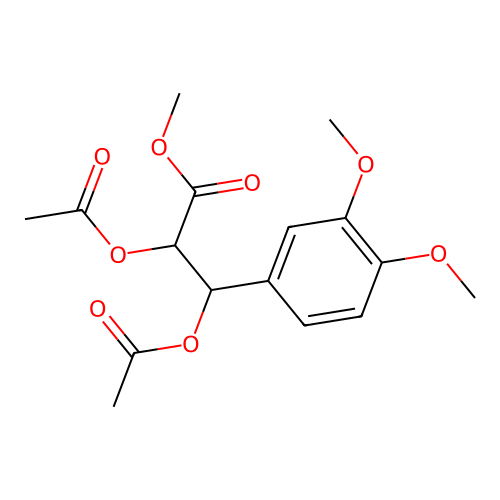 Methyl 2,3-bis(acetyloxy)-3-(3,4-dimethoxyphenyl)propanoate structure