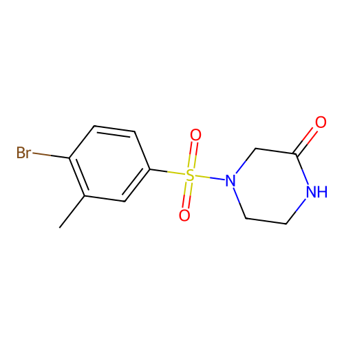 4-((4-Bromo-3-methylphenyl)sulfonyl)piperazin-2-one structure