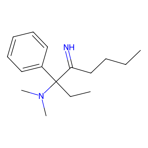 4-imino-N,N-dimethyl-3-phenyloctan-3-amine structure