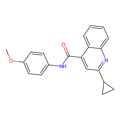 2-cyclopropyl-N-(4-methoxyphenyl)quinoline-4-carboxamide structure