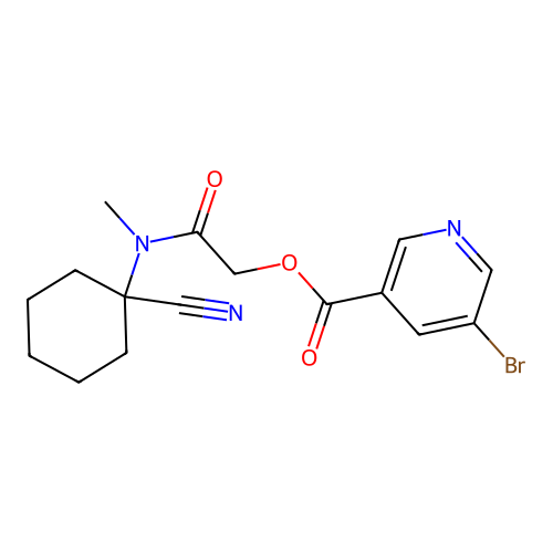 [2-[(1-Cyanocyclohexyl)-methylamino]-2-oxoethyl] 5-bromopyridine-3-carboxylate structure