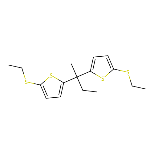 Thiophene, 2,2'-sec-butylidenebis(5-(ethylthio)- structure