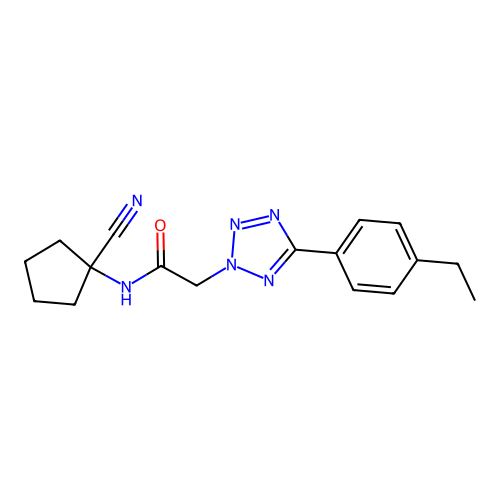 N-(1-cyanocyclopentyl)-2-[5-(4-ethylphenyl)-2H-1,2,3,4-tetrazol-2-yl]acetamide structure