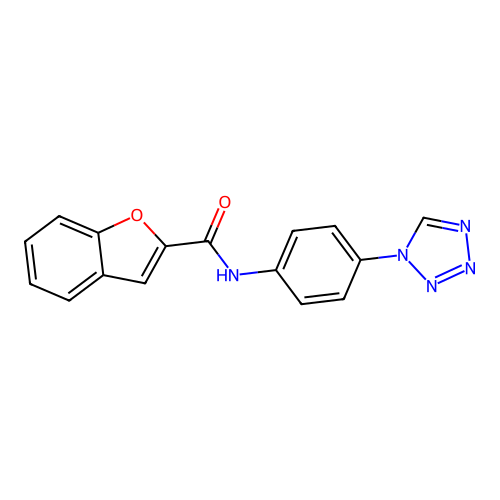 N-[4-(tetrazol-1-yl)phenyl]-1-benzofuran-2-carboxamide structure