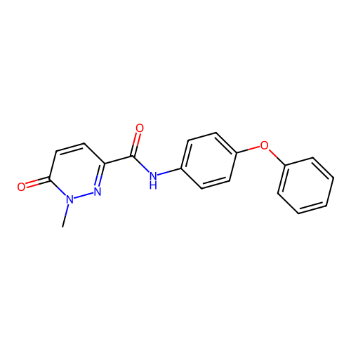 1-methyl-6-oxo-N-(4-phenoxyphenyl)-1,6-dihydropyridazine-3-carboxamide structure