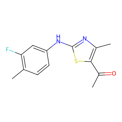 1-{2-[(3-Fluoro-4-methylphenyl)amino]-4-methyl-1,3-thiazol-5-yl}ethan-1-one structure