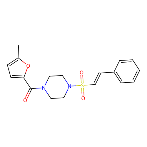 1-(5-Methylfuran-2-carbonyl)-4-(2-phenylethenesulfonyl)piperazine structure