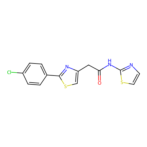 2-[2-(4-chlorophenyl)-1,3-thiazol-4-yl]-N-(1,3-thiazol-2-yl)acetamide structure