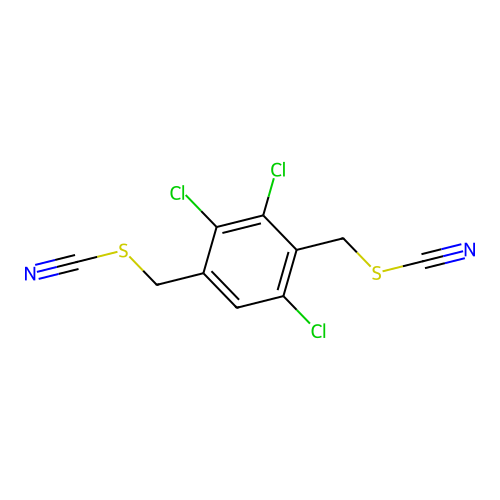 [2,3,5-Trichloro-4-(thiocyanatomethyl)phenyl]methyl thiocyanate structure