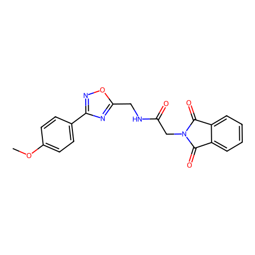 2-(1,3-dioxo-2,3-dihydro-1H-isoindol-2-yl)-N-{[3-(4-methoxyphenyl)-1,2,4-oxadiazol-5-yl]methyl}acetamide structure