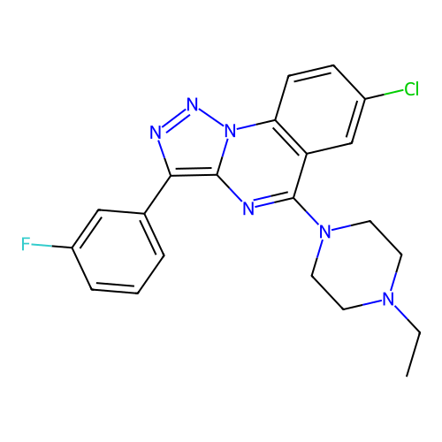 1-[7-CHLORO-3-(3-FLUOROPHENYL)-[1,2,3]TRIAZOLO[1,5-A]QUINAZOLIN-5-YL]-4-ETHYLPIPERAZINE structure