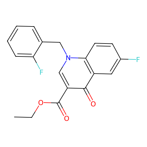 Ethyl 6-fluoro-1-[(2-fluorophenyl)methyl]-4-oxoquinoline-3-carboxylate structure
