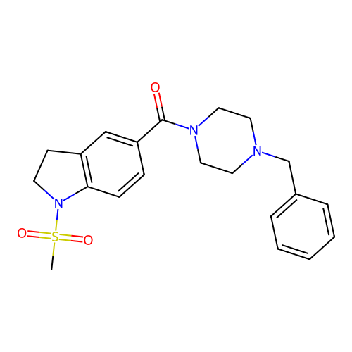 (4-Benzylpiperazin-1-yl)-(1-methylsulfonyl-2,3-dihydroindol-5-yl)methanone structure