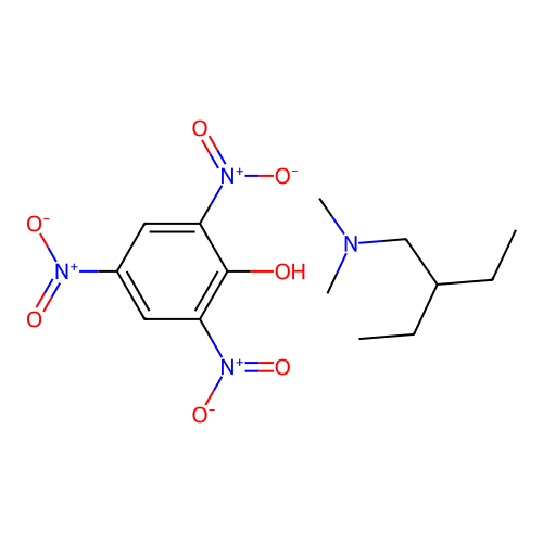 2-ethyl-N,N-dimethylbutan-1-amine;2,4,6-trinitrophenol structure