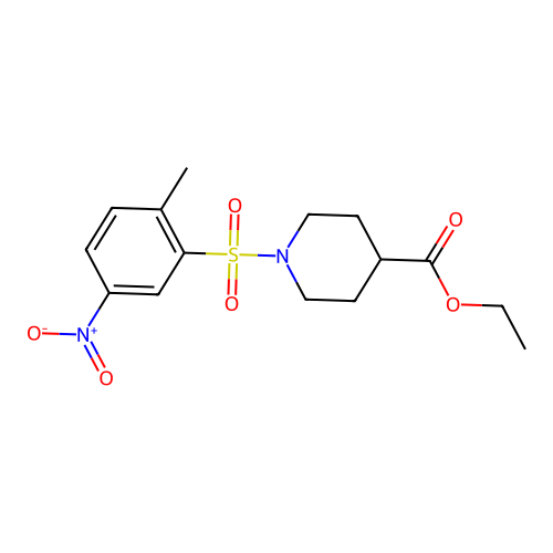 Ethyl 1-(2-methyl-5-nitrobenzenesulfonyl)piperidine-4-carboxylate structure