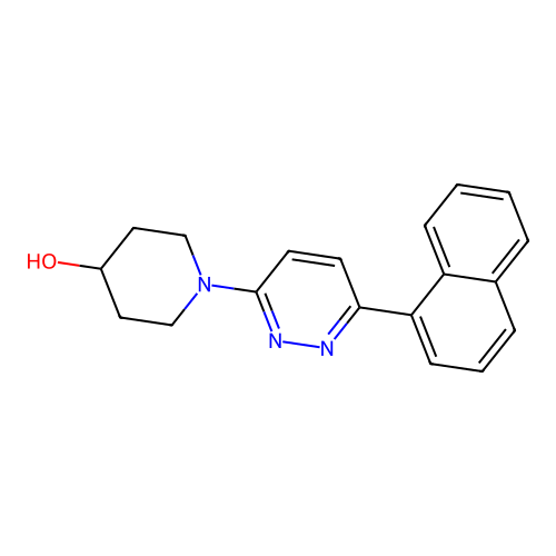 4-Piperidinol, 1-(6-(1-naphthalenyl)-3-pyridazinyl)- structure