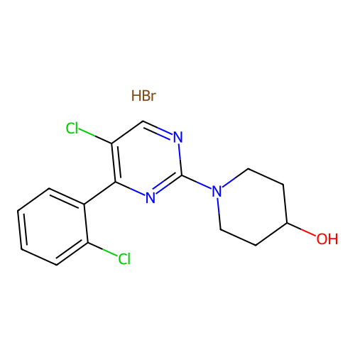 4-Piperidinol, 1-(5-chloro-4-(2-chlorophenyl)-2-pyrimidinyl)-, monohydrobromide structure
