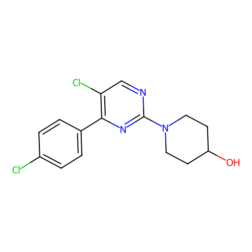 4-Piperidinol, 1-(5-chloro-4-(4-chlorophenyl)-2-pyrimidinyl)- structure