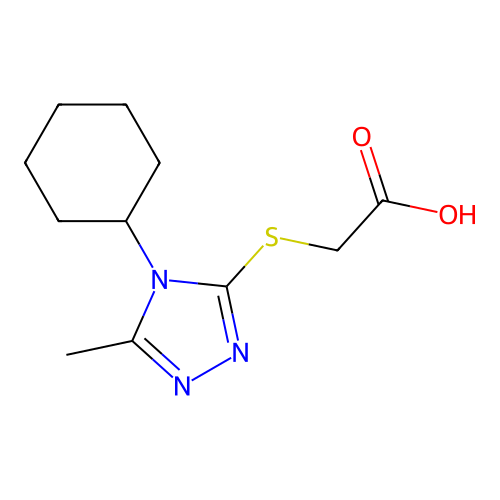 2-[(4-Cyclohexyl-5-methyl-4H-1,2,4-triazol-3-yl)thio]acetic acid structure