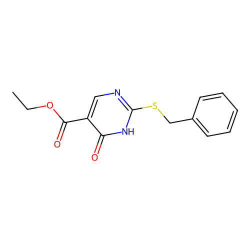 ethyl 2-benzylsulfanyl-6-oxo-1H-pyrimidine-5-carboxylate structure