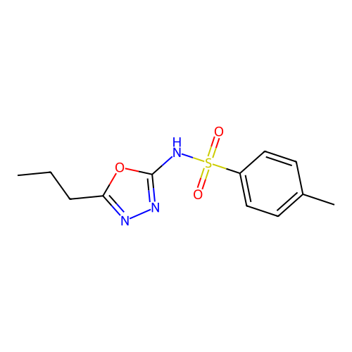 4-methyl-N-(5-propyl-1,3,4-oxadiazol-2-yl)benzenesulfonamide structure