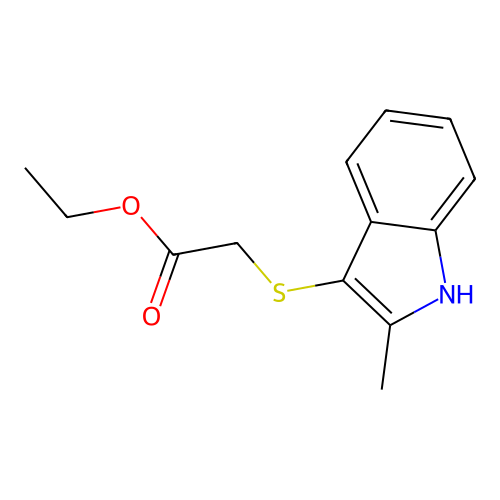 ethyl 2-[(2-methyl-1H-indol-3-yl)thio]acetate structure